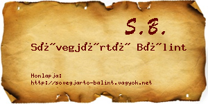 Sövegjártó Bálint névjegykártya