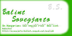 balint sovegjarto business card